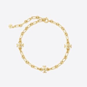 Tory Burch Gold Roxanne Logo & Link Bracelet